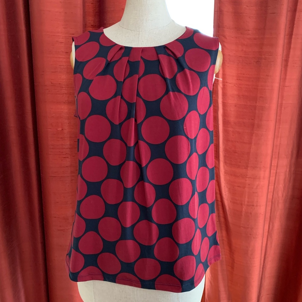 Polka Dot Sleeveless Top -  and Red and Black